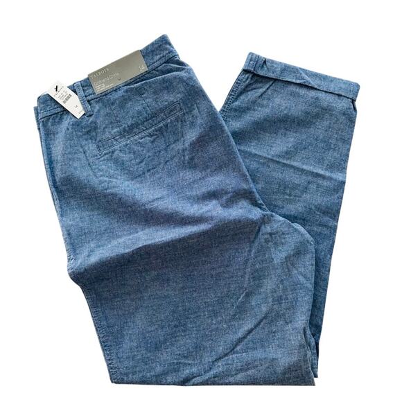 Talbots Girlfriend Chino Size 14 Chambray Blue NEW Ankle Cotton Summer Casual - Picture 2 of 4